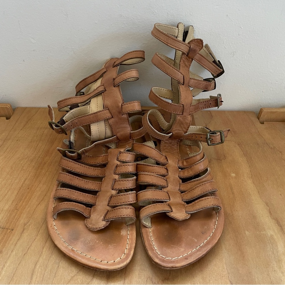 Jeffrey Campbell Nassau Last Brown Leather Gladiator Sandals Size 9